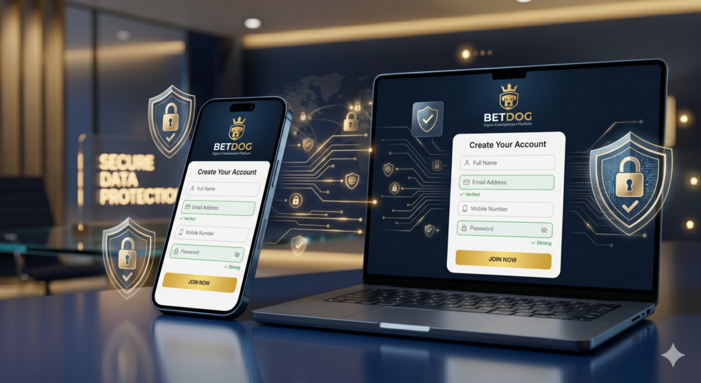 อินเทอร์เฟซทางเข้า BETDOG อัปเดตล่าสุดบนหน้าจอสมาร์ทโฟนและคอมพิวเตอร์ PC